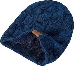 img 1 attached to Stay Cozy in Style with PAGE ONE Mens Winter Slouchy Beanie: Fleece-Lined Skull Cap for Extra Warmth and Baggy Cable Knit Hat Design