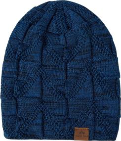 img 2 attached to Stay Cozy in Style with PAGE ONE Mens Winter Slouchy Beanie: Fleece-Lined Skull Cap for Extra Warmth and Baggy Cable Knit Hat Design