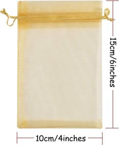 img 2 attached to Volanic 100PCS 4X6 Inch Sheer Organza Bags With Drawstring For Candy Jewelry Party Wedding Favor Gift