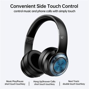 img 2 attached to 🎧 Picun 110 Hours Playtime Wireless Headphones: Premium Stereo Headphone w/Mic, Touch Control, Bluetooth 5.0 for School Travel Home Office