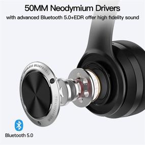 img 1 attached to 🎧 Picun 110 Hours Playtime Wireless Headphones: Premium Stereo Headphone w/Mic, Touch Control, Bluetooth 5.0 for School Travel Home Office