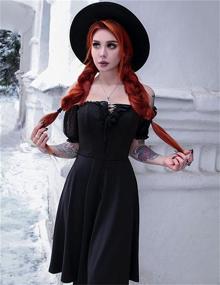 img 1 attached to 🖤 Gothic Dress: Strapless Sleeved Women's Clothing