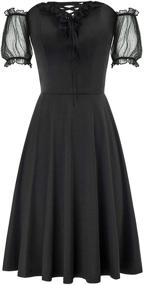 img 4 attached to 🖤 Gothic Dress: Strapless Sleeved Women's Clothing