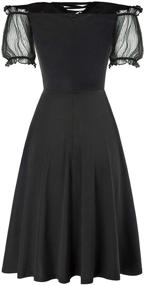 img 3 attached to 🖤 Gothic Dress: Strapless Sleeved Women's Clothing