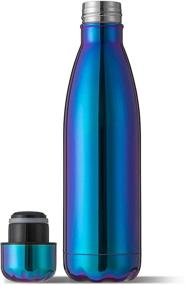 img 3 attached to 🚴 Chelii 17oz Double Wall Vacuum Insulated Stainless Steel Water Bottle - Ideal for Outdoor Sports, Camping, Hiking, Cycling - Keeps Hot and Cold Drinks - Leak & Sweat Proof, BPA Free