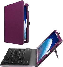 img 4 attached to 📱 Fintie Keyboard Case for iPad Air 3rd Gen 10.5" 2019 / iPad Pro 10.5" 2017 - Premium PU Leather Folio Stand Protective Cover with Detachable Wireless Bluetooth Keyboard (Purple)