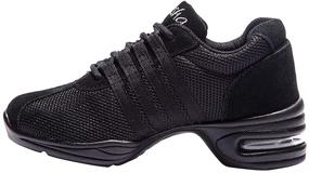 img 4 attached to JUODVMP Breathable Lightweight Ballroom T01AB Black QD Women's Shoes