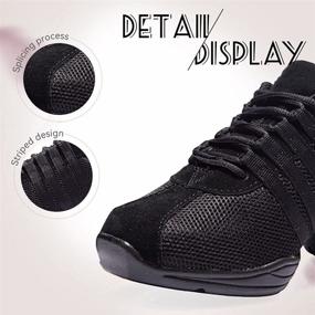 img 3 attached to JUODVMP Breathable Lightweight Ballroom T01AB Black QD Women's Shoes