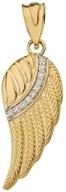 calirosejewelry feather angel wing diamond pendant in 10k and 14k yellow gold - exquisite craftsmanship logo