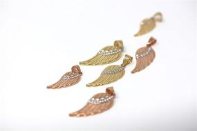 img 1 attached to CaliRoseJewelry Feather Angel Wing Diamond Pendant in 10k and 14k Yellow Gold - Exquisite Craftsmanship