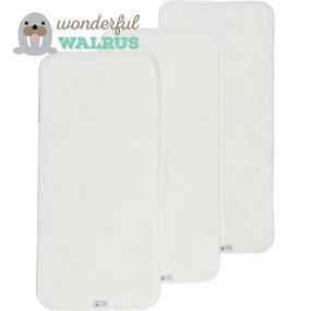 img 1 attached to 🐼 Panda Pads: Bamboo Reversible Changing Pad Liners - Soft, Thick, Stain-Free - 3-Pack