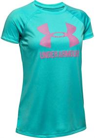 img 4 attached to 👚 Футболка Under Armour для девочек с большим логотипом: максимальная производительность и стиль