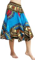 🌸 raanpahmuang dashiki print short capri skirt with carved patch, elastic waist - perfect for dancing logo