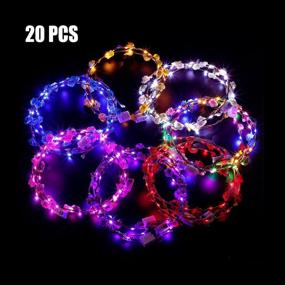 img 3 attached to 🌸 Coxeer LED Flower Crown: 20 Pcs Luminous Headband for Girls, Women - Ideal for Weddings, Festivals, Holidays, Parties!