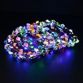img 4 attached to 🌸 Coxeer LED Flower Crown: 20 Pcs Luminous Headband for Girls, Women - Ideal for Weddings, Festivals, Holidays, Parties!