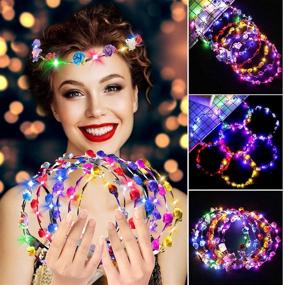 img 1 attached to 🌸 Coxeer LED Flower Crown: 20 Pcs Luminous Headband for Girls, Women - Ideal for Weddings, Festivals, Holidays, Parties!