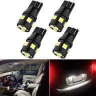 super bright 194 t10 wedge led car bulbs for license plate, interior map, dome, courtesy, and cargo lights - pack of 4 logo