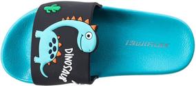img 2 attached to 🦖 Dinosaur Slide Sandals: Cute Toddler Slip-On Slippers for Beach, Pool & Shower - Boys & Girls Water Shoes