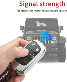 img 1 attached to 🔑 Protective Red TPU Key Fob Cover Case for Jeep Grand Cherokee, Renegade, Chrysler, Dodge, RAM, and Fiat Vehicles