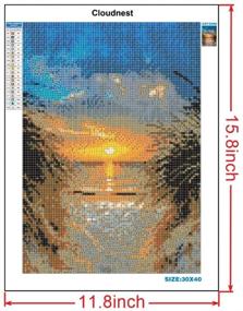 img 1 attached to 🏖️ Sandy Beach DIY 5D Diamond Painting Kit: Stunning Full Drill Diamond Dotz Craft for Adults - Unleash Your Inner Artist!