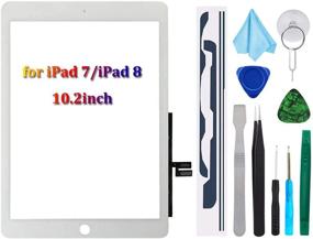 img 4 attached to 📱 T Phael White Touch Screen Digitizer Repair Kit for iPad 10.2" 2019 iPad 7 7th Gen A2197 A2198 A2200 Front Glass Replacement - No Home Button, Tools Included