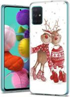 📱 eouine transparent clear phone case for samsung galaxy s20 fe 5g - ultra slim, shockproof, soft gel tpu silicone back cover with pattern - 2 deer - 6.5 logo