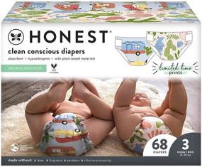 img 4 attached to 🌵 The Honest Company Club Box: Summer Seasonal - Gone Camping + Desert Vibes Diapers, Size 3, 68 Count | Clean Conscious, Pack of 68