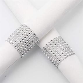 img 2 attached to 💎 Stunning Pack of 120 Rhinestone Napkin Rings for Elegant Place Settings, Wedding Receptions, and Family Gatherings - KPOSIYA Napkin Rings (120, Silver)