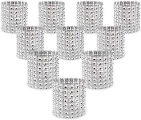 img 4 attached to 💎 Stunning Pack of 120 Rhinestone Napkin Rings for Elegant Place Settings, Wedding Receptions, and Family Gatherings - KPOSIYA Napkin Rings (120, Silver)