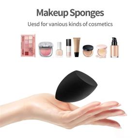 img 1 attached to AJOKE 10-Piece Soft Makeup Sponge Set - Blender, Flawless Beauty Sponges for Dry 🌈 & Wet Use - Ideal for Cream, Powder, and Liquid Makeup Application - Multi-colored Makeup Sponges