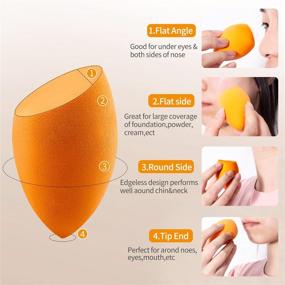 img 2 attached to AJOKE 10-Piece Soft Makeup Sponge Set - Blender, Flawless Beauty Sponges for Dry 🌈 & Wet Use - Ideal for Cream, Powder, and Liquid Makeup Application - Multi-colored Makeup Sponges