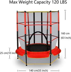 img 3 attached to 🎪 Meran Mini Trampoline for Kids: 4.5FT Enclosed Recreational Trampoline with Safety Features - Perfect Indoor or Outdoor Activity | Ideal Toddler Trampoline and Birthday Gift - Black and Red