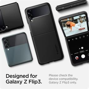 img 3 attached to Spigen Thin Fit Galaxy Z Flip 3 📱 5G Case (2021) - Sleek and Stylish Black Design!