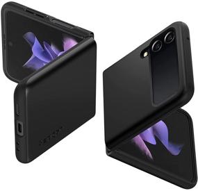 img 4 attached to Spigen Thin Fit Galaxy Z Flip 3 📱 5G Case (2021) - Sleek and Stylish Black Design!