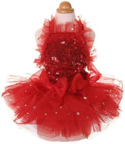 img 4 attached to MaruPet Printed Princess Skirt Pet Dog Dress with Bling Bling, Lace Cakes & Tutu Design