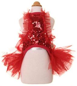 img 3 attached to MaruPet Printed Princess Skirt Pet Dog Dress with Bling Bling, Lace Cakes & Tutu Design