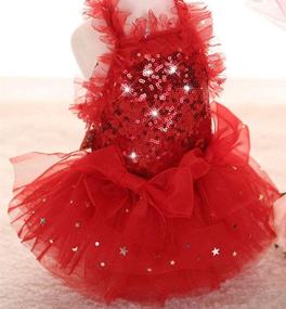 img 2 attached to MaruPet Printed Princess Skirt Pet Dog Dress with Bling Bling, Lace Cakes & Tutu Design