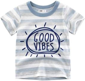 img 4 attached to Sleeve Summer Striped Blue Good Suggest Boys' Clothing for Tops, Tees & Shirts