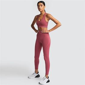 img 1 attached to Women's Yoga Outfits: 2-Piece Set with Workout Tracksuits, 🧘 Sports Bra, and High Waist Legging. Active Wear: Athletic Clothing Set