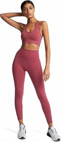 img 4 attached to Women's Yoga Outfits: 2-Piece Set with Workout Tracksuits, 🧘 Sports Bra, and High Waist Legging. Active Wear: Athletic Clothing Set