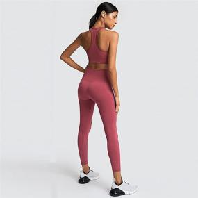 img 3 attached to Women's Yoga Outfits: 2-Piece Set with Workout Tracksuits, 🧘 Sports Bra, and High Waist Legging. Active Wear: Athletic Clothing Set