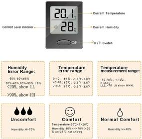 img 1 attached to 🌡️ SXCD 4 Pack Digital Hygrometer Indoor Thermometer: Accurate Temperature and Humidity Monitoring for Home, Office, Greenhouse, Mini Hygrometer