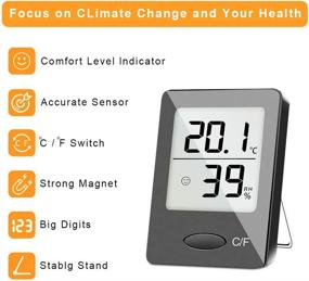 img 4 attached to 🌡️ SXCD 4 Pack Digital Hygrometer Indoor Thermometer: Accurate Temperature and Humidity Monitoring for Home, Office, Greenhouse, Mini Hygrometer