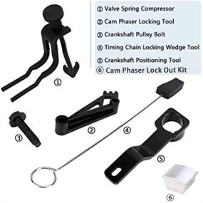 img 3 attached to 🔧 Ford 4.6L/5.4L/6.8L 3V Engine Repair Tools Kit: Valve Spring Compressor, Crankshaft Positioning Tool, Cam Phaser Holding Tool, Timing Chain Locking Wedge Tool, Crankshaft Pulley Bolt