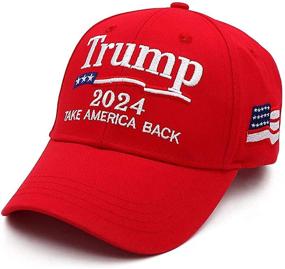 img 3 attached to 🧢 Engmoo Trump 2024 Hat - Keep America Great & Take America Back! USA Flag Embroidery. Adjustable Baseball Cap