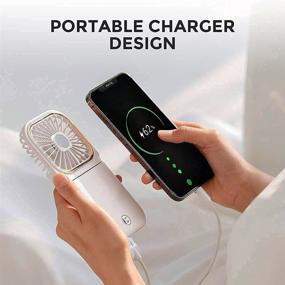 img 1 attached to 💨 FEYON 5 IN 1 Mini Portable Fan: USB Rechargeable, 3 Speeds Necklace Fan, Power Bank, Quiet Desk Fan, Indoor Outdoor Small Personal Fan - White