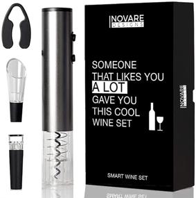 img 1 attached to 🍷 The Ultimate Wine Lover's Gift Set: Unique Wine Pairing Guide, Rechargeable Electric Opener, Automatic Electronic Bottle Set, Tasting Kit Accessories, Stopper, Aerator Pourer, Vacuum Preserver, Foil Cutter