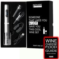 🍷 the ultimate wine lover's gift set: unique wine pairing guide, rechargeable electric opener, automatic electronic bottle set, tasting kit accessories, stopper, aerator pourer, vacuum preserver, foil cutter логотип