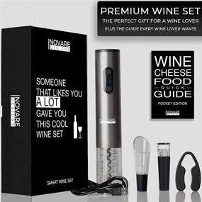 img 3 attached to 🍷 The Ultimate Wine Lover's Gift Set: Unique Wine Pairing Guide, Rechargeable Electric Opener, Automatic Electronic Bottle Set, Tasting Kit Accessories, Stopper, Aerator Pourer, Vacuum Preserver, Foil Cutter