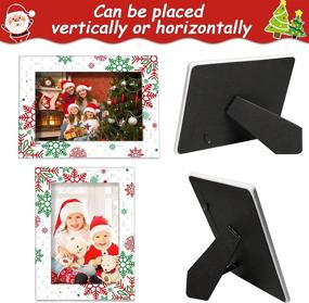 img 1 attached to 🎁 Snowflake Christmas Ceramic Photo Frame - Winter Decor, Holiday Gifts - Vertical or Horizontal Placement - 4x6 Size - Ideal for Desktop Display